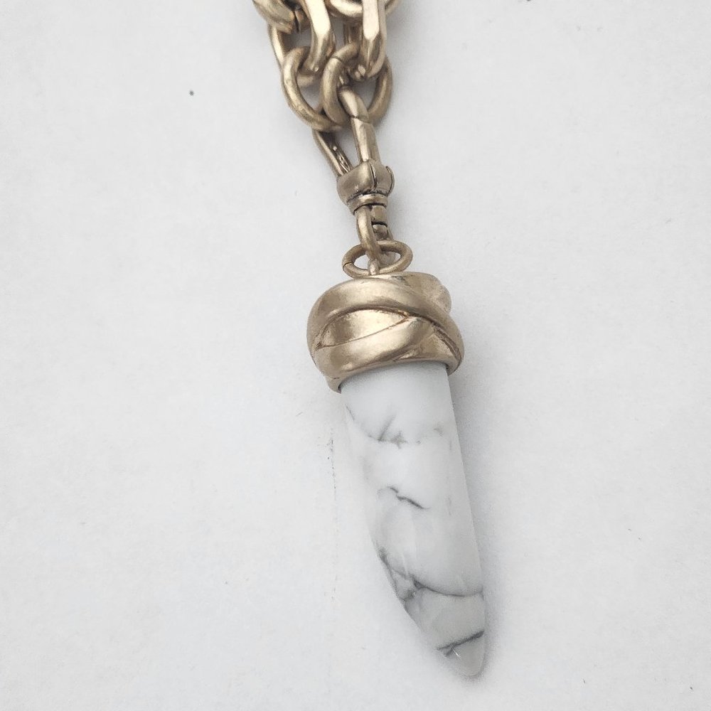 All Saints White Howlite Horn Pendant Necklace in Gold-tone, 19"
